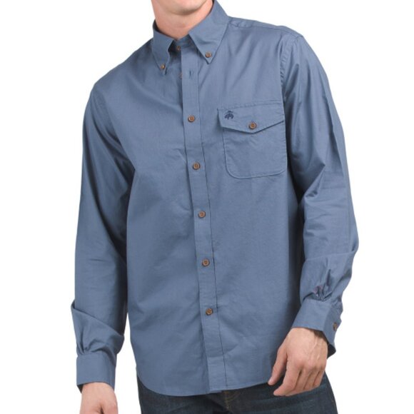 NEW BROOKS BROTHERS Brushed Twill Solid Shirt blue for men 362mn - Picture 3 of 10